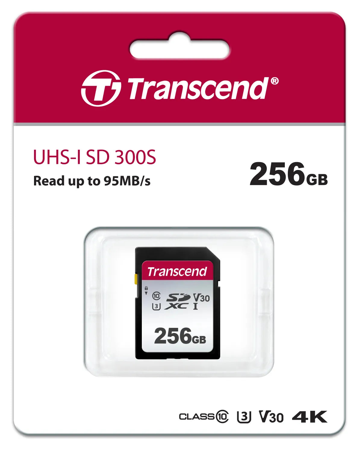 Transcend SDXC 300S 256GB, 256 GB, SDXC, Class 10, NAND, 95 MB/s, 55 MB/s