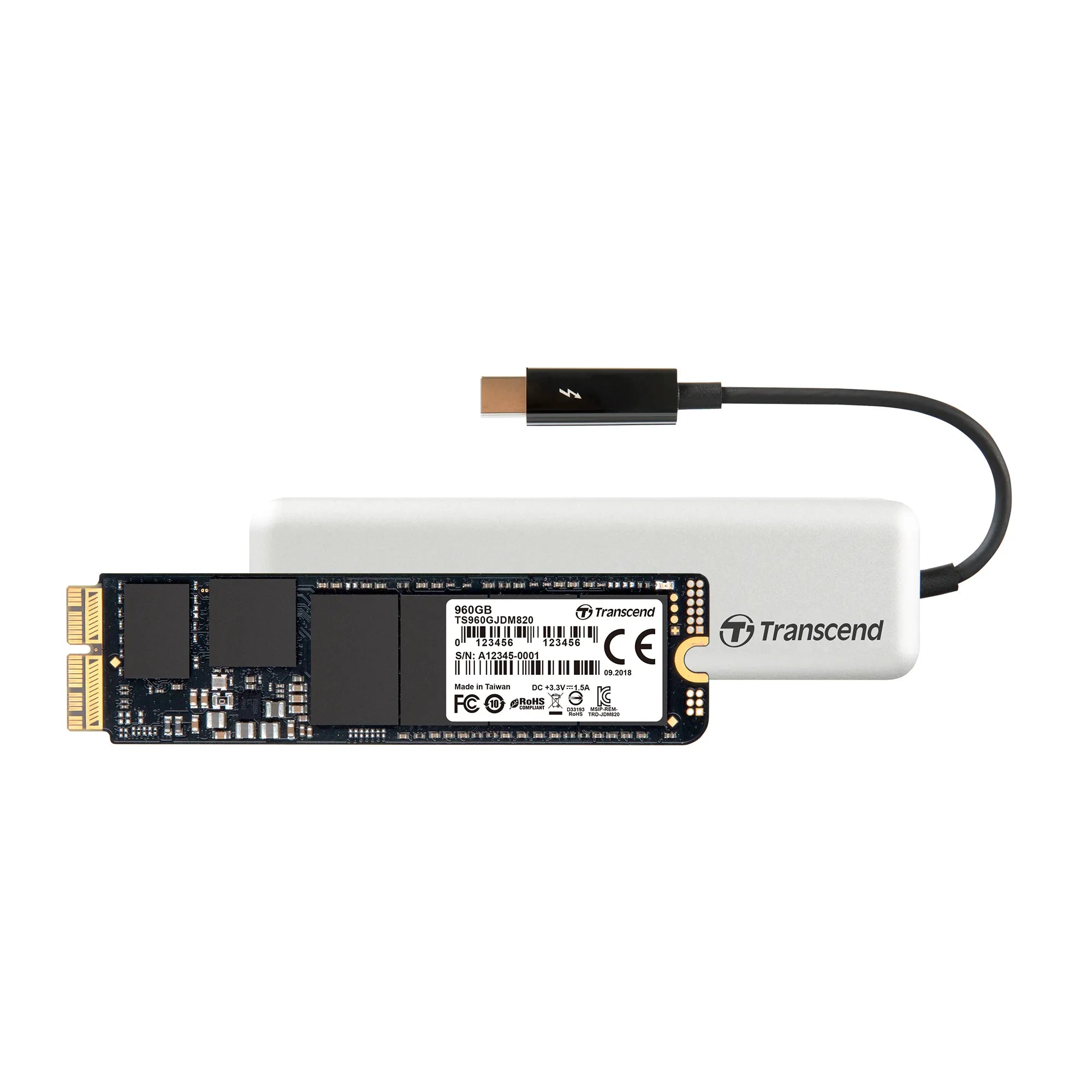 Transcend JetDrive 855 960GB, 960 GB, 1600 MB/s, 10 Gbit/s, Silver