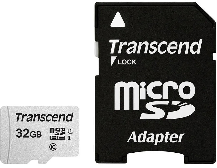 Transcend microSD Card SDHC 300S 32GB with Adapter, 32 GB, MicroSDHC, Class 10, NAND, 95 MB/s, 25 MB/s