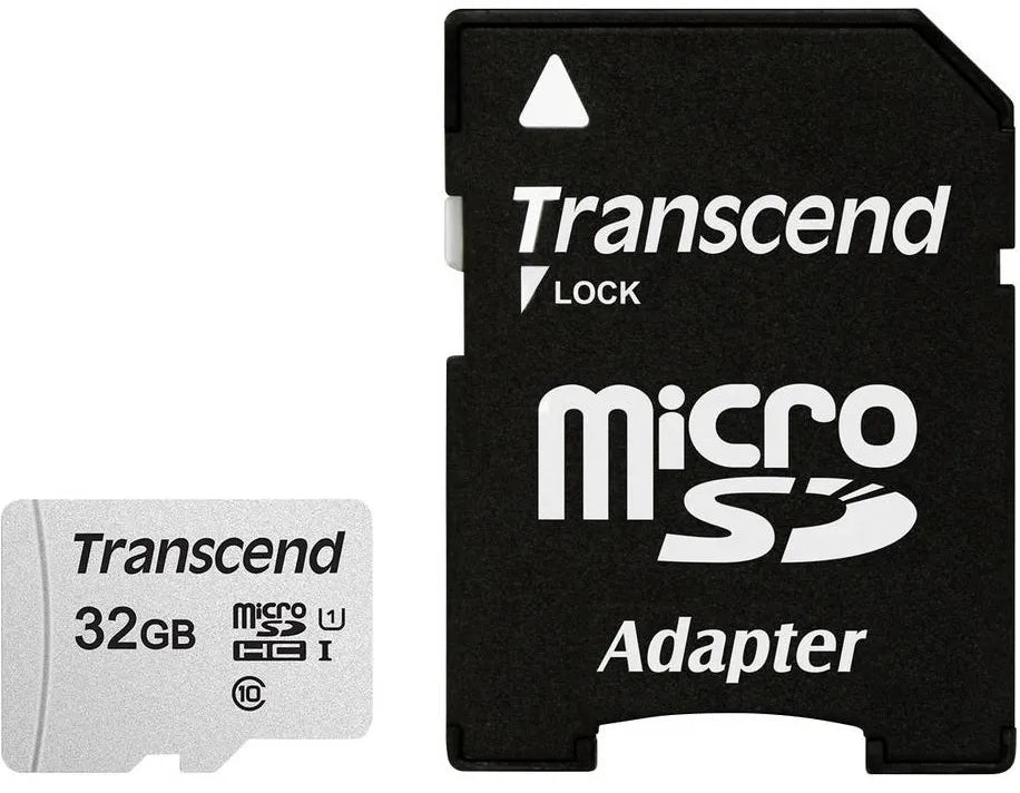 Transcend microSDHC 300S 32GB, 32 GB, MicroSDHC, Class 10, NAND, 95 MB/s, 20 MB/s