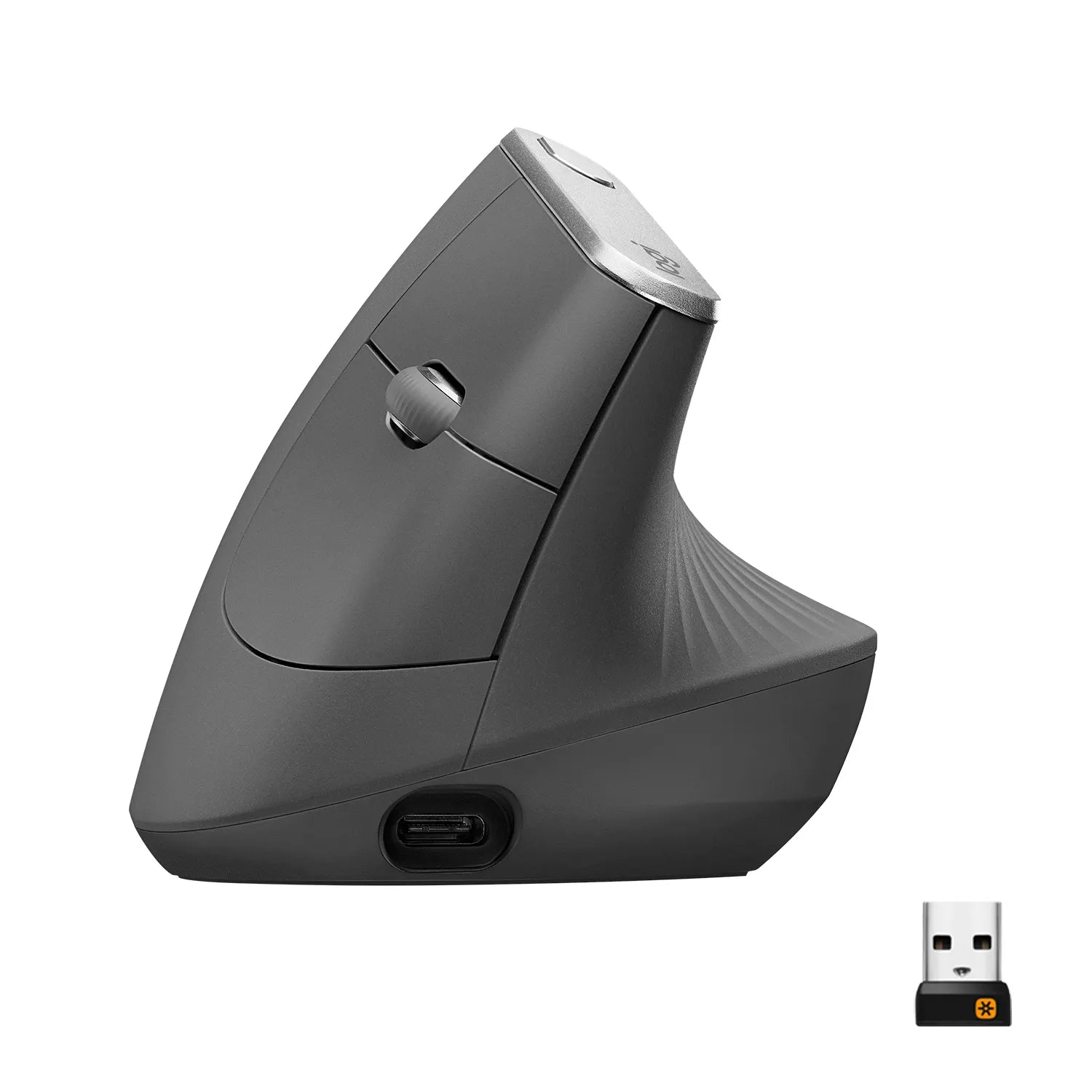 Logitech MX Vertical Advanced Ergonomic mouse, Right-hand, Optical, RF Wireless + Bluetooth, 4000 DPI, Graphite