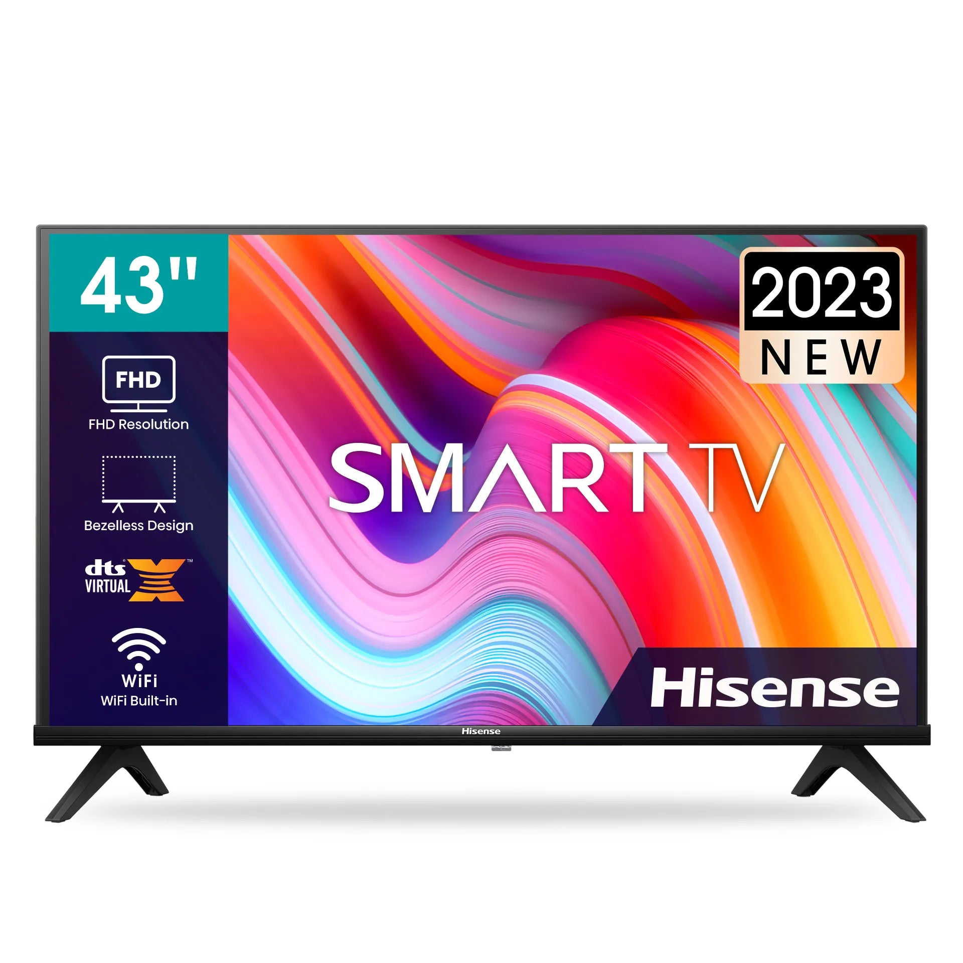 Hisense 43A4K, 109.2 cm (43"), 1920 x 1080 pixels, LED, Smart TV, Wi-Fi, Black