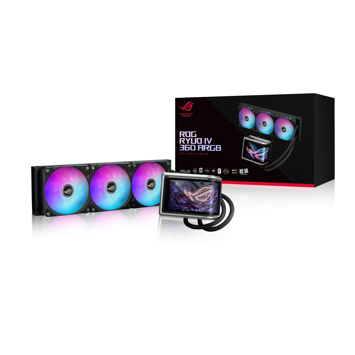 ASUS Cooler Water block dimention: 133X105X123 mm. Radiator Dimension:394x140x32mm. Intel: LGA 1700; 1851. AMD: AM5;AM4