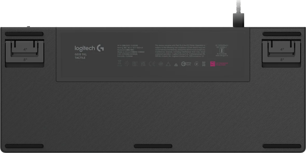 Logitech G G515, Wired, USB, Mechanical, QWERTY, RGB LED, Black