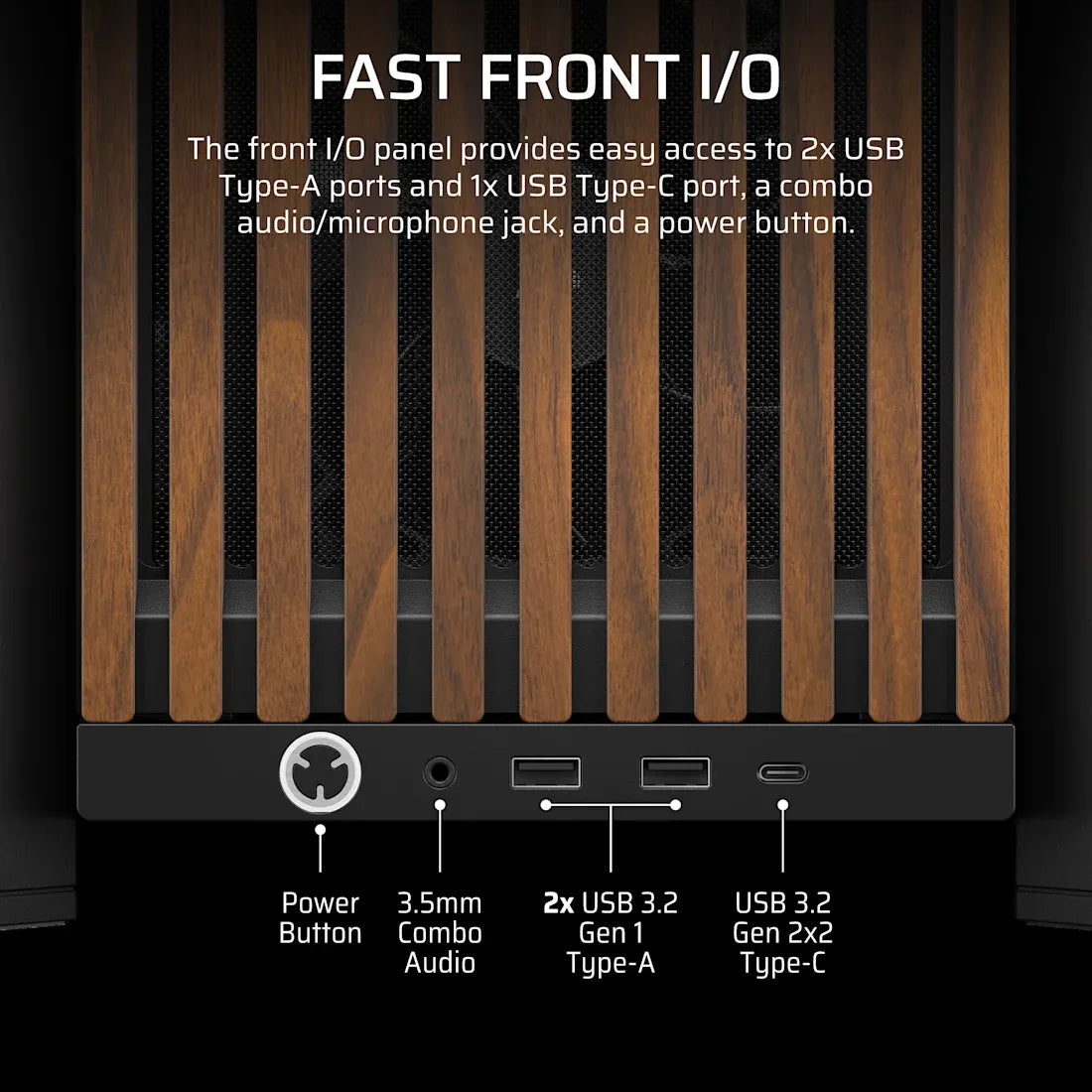 FRAME 4000D RS WOOD Modular High Airflow Mid-Tower PC Case; 4x  RS Fans; Black & Walnut.