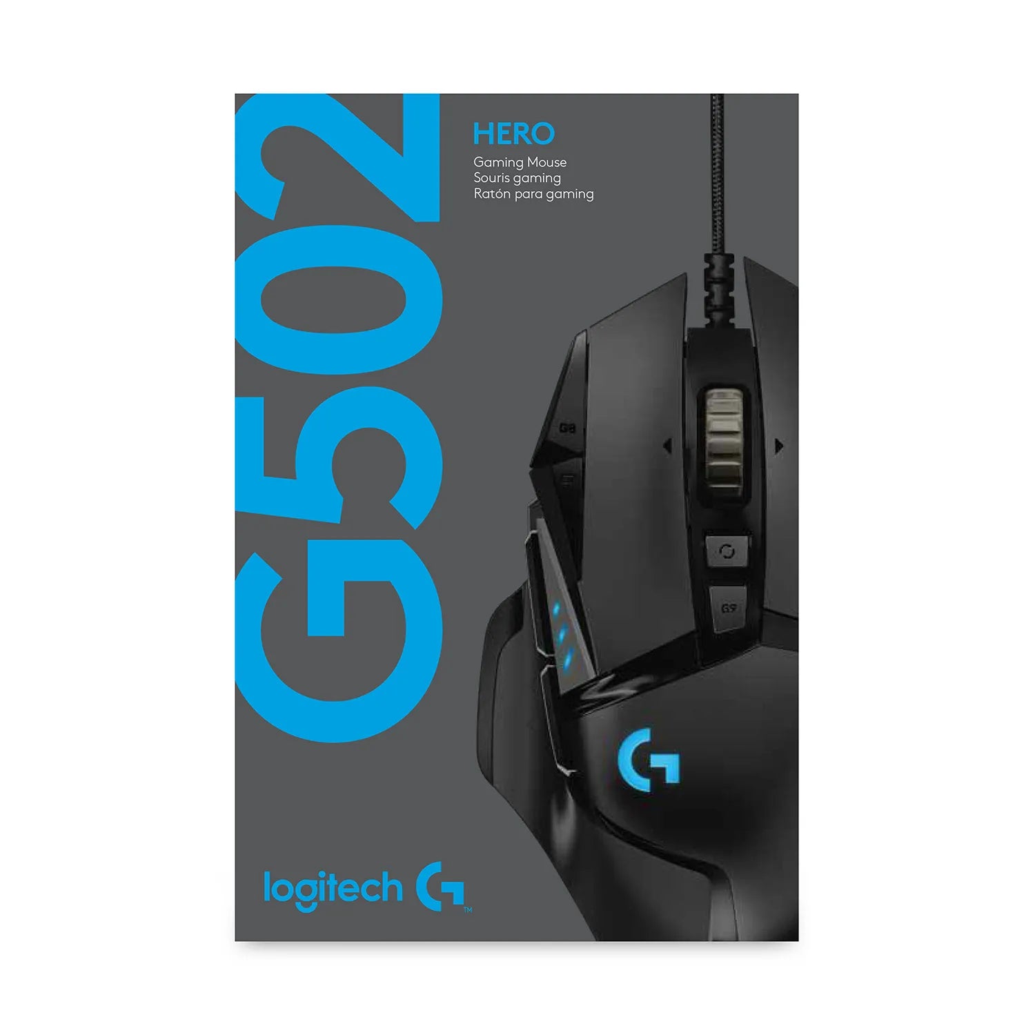 Logitech G G502 HERO High Performance Gaming Mouse, Right-hand, Optical, USB Type-A, 25600 DPI, 1 ms, Black