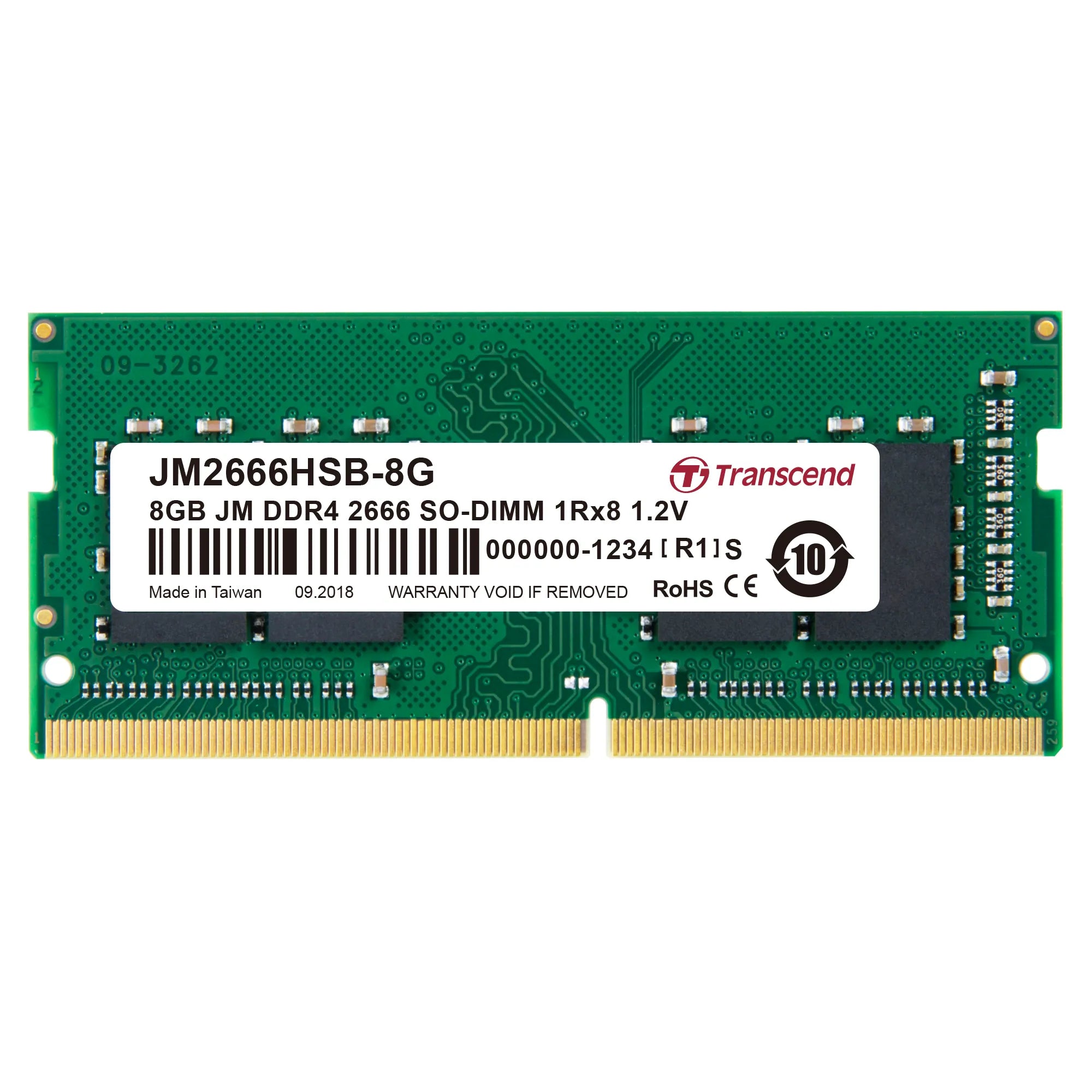 Transcend DDR4-2666 SO-DIMM 8GB JetRam, 8 GB, 1 x 8 GB, DDR4, 2666 MHz, 260-pin SO-DIMM