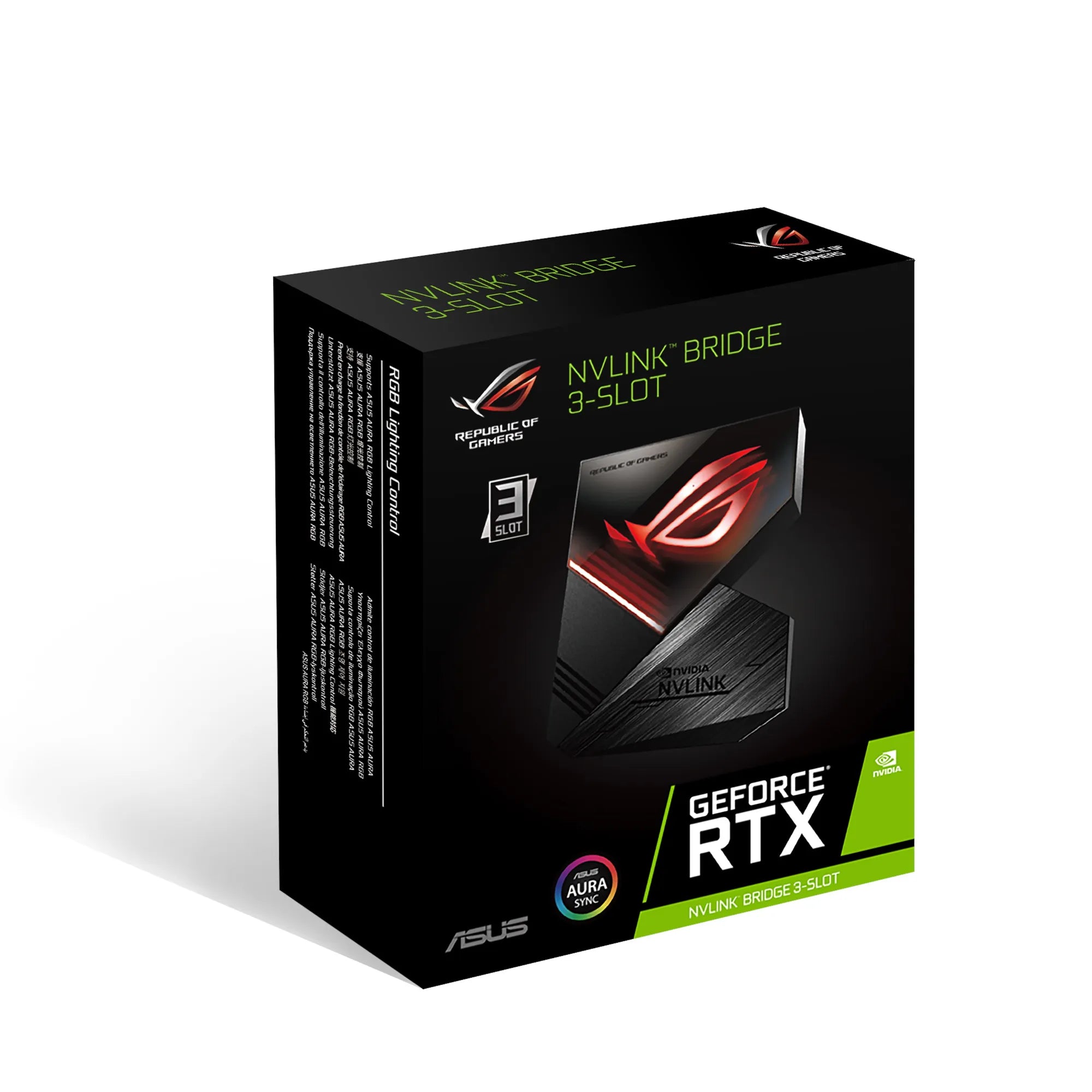 ASUS ROG-NVLINK, 2-way graphics card bridge, Multi, Black, GeForce RTX 2080 Ti, RTX 2080, 76 mm, 26 mm