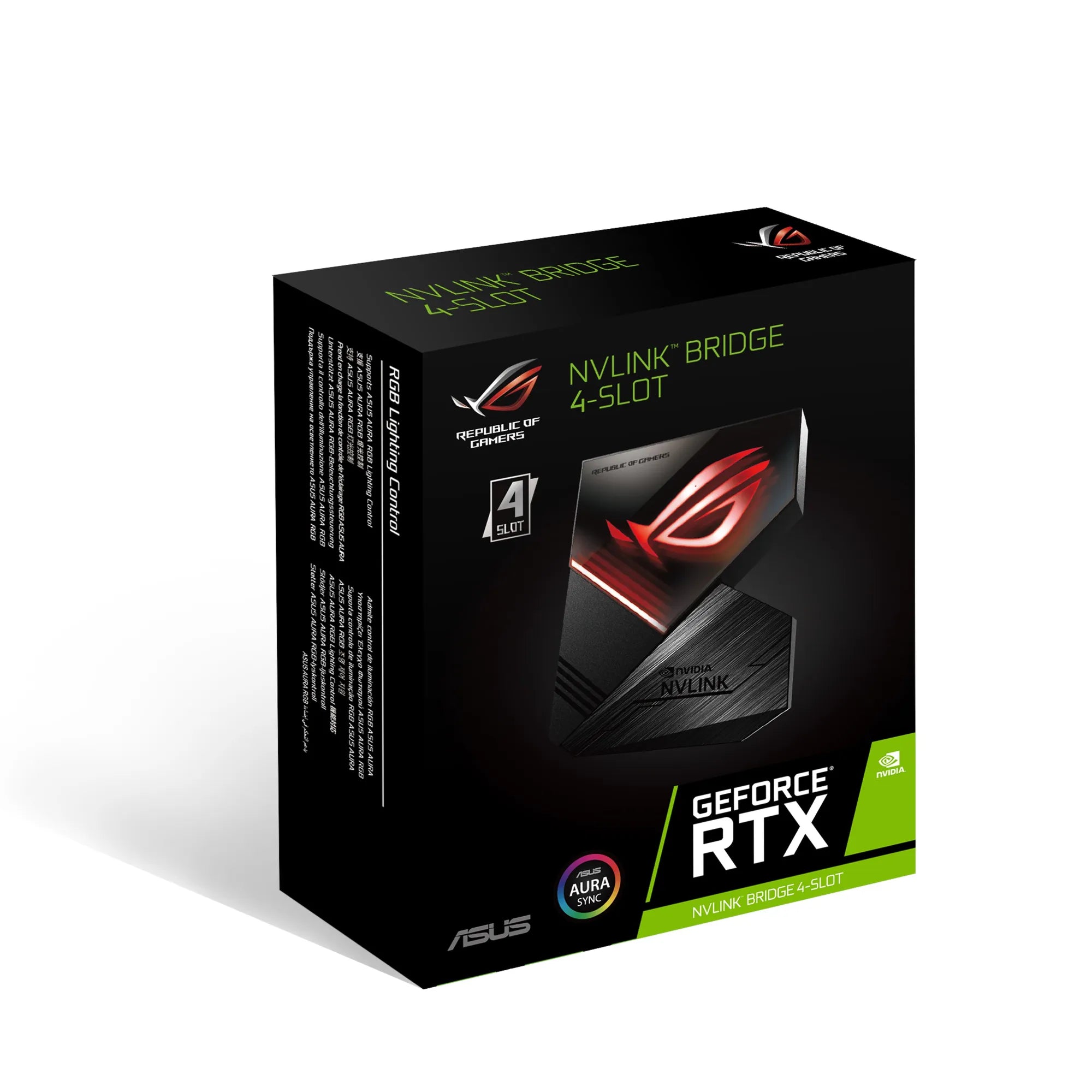 ASUS ROG-NVLINK, 2-way graphics card bridge, Multi, Black, GeForce RTX 2080 Ti, RTX 2080, 76 mm, 26 mm