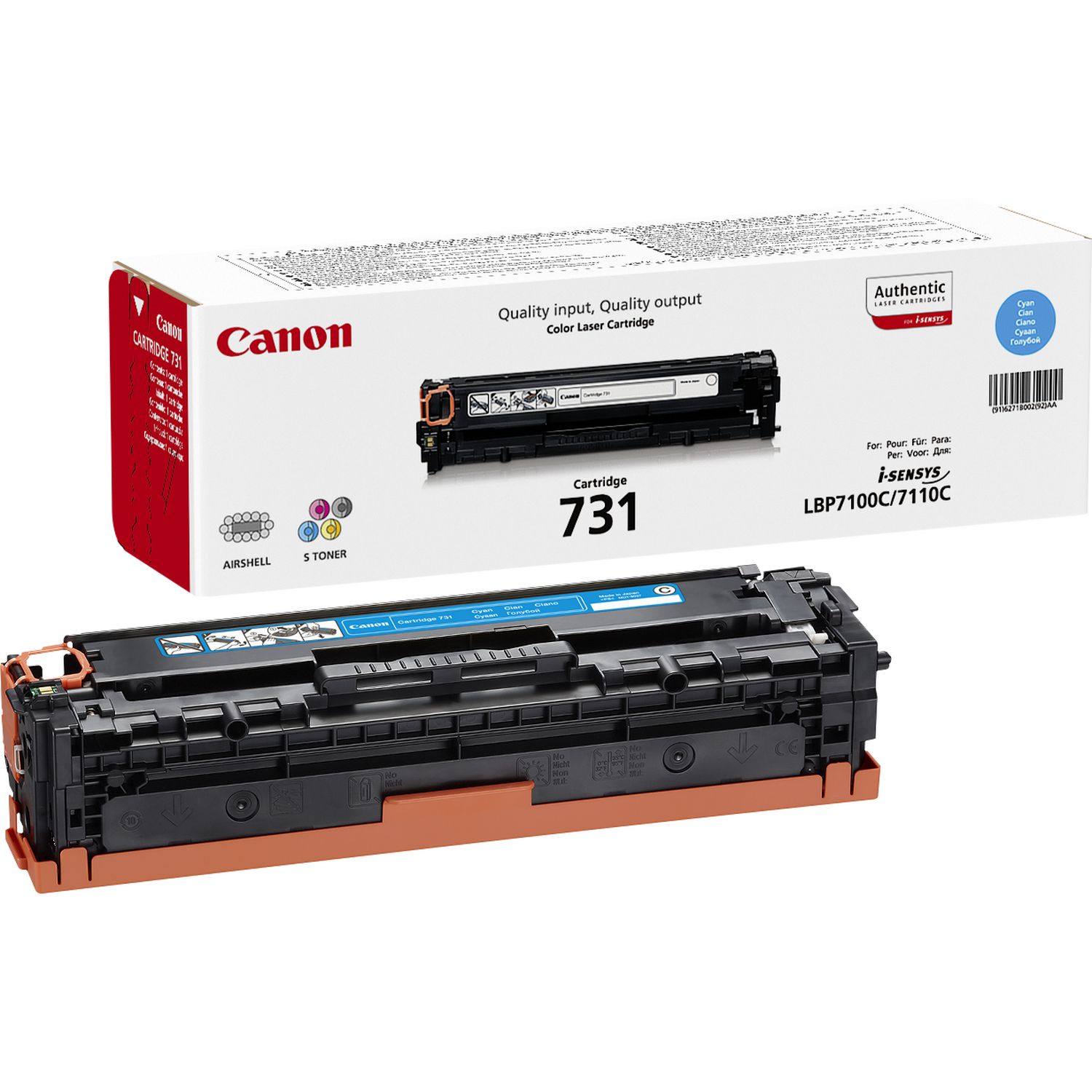 Canon-Toner-CRG 731 C-LBP7100Cn / LBP7110Cw / MF8230Cn / MF8280Cw / MF623Cn / MF628Cw - Yield 1 500