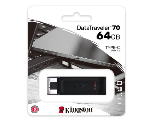 Kingston 64GB USB-C 3.2 Gen 1 DataTraveler 70