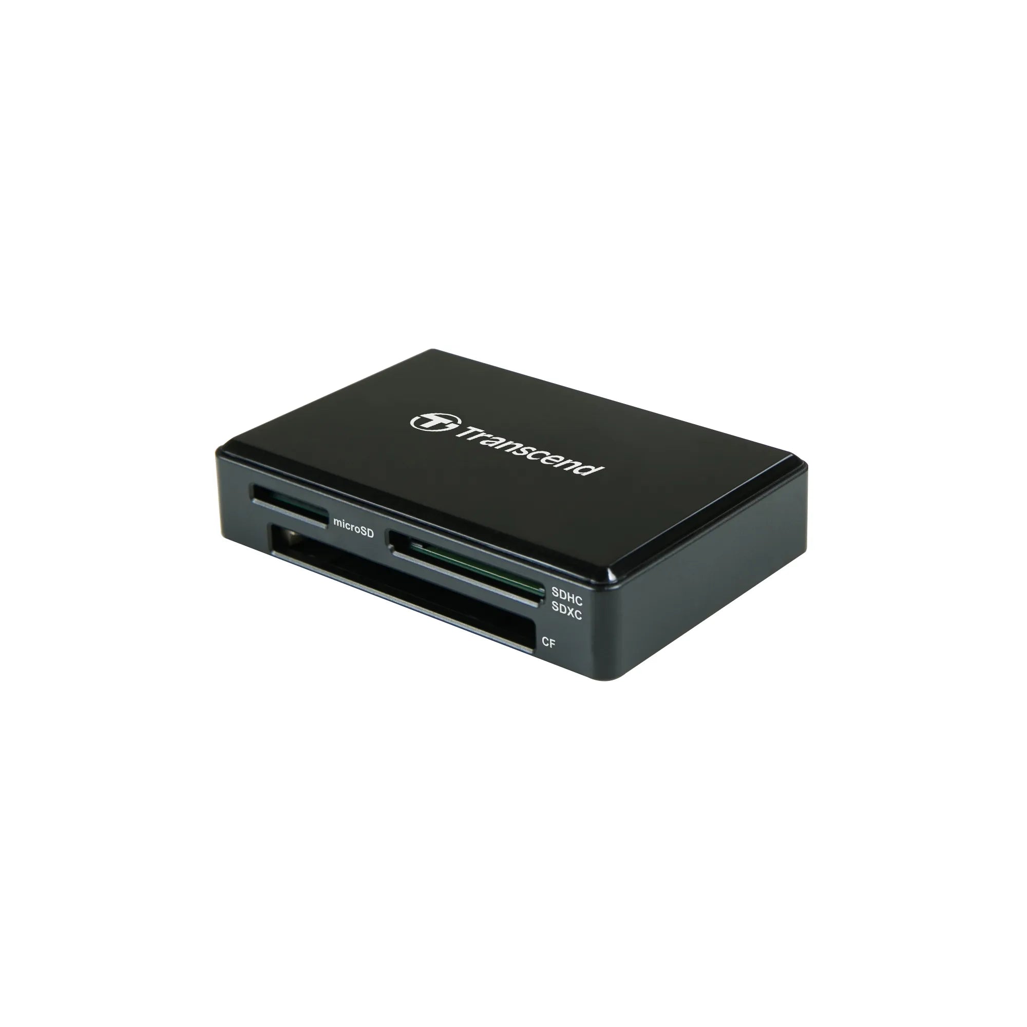 Transcend RDC8 Card Reader, CF, MicroSDHC, MicroSDXC, SD, SDHC, SDXC, Black, CE/FCC/BSMI/KC/RCM/EAC, Micro-USB, USB, 5 V