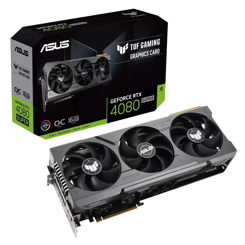 ASUS TUF Gaming TUF-RTX4080S-O16G-GAMING, GeForce RTX 4080 SUPER, 16 GB, GDDR6X, 256 bit, 7680 x 4320 pixels, PCI Express 4.0