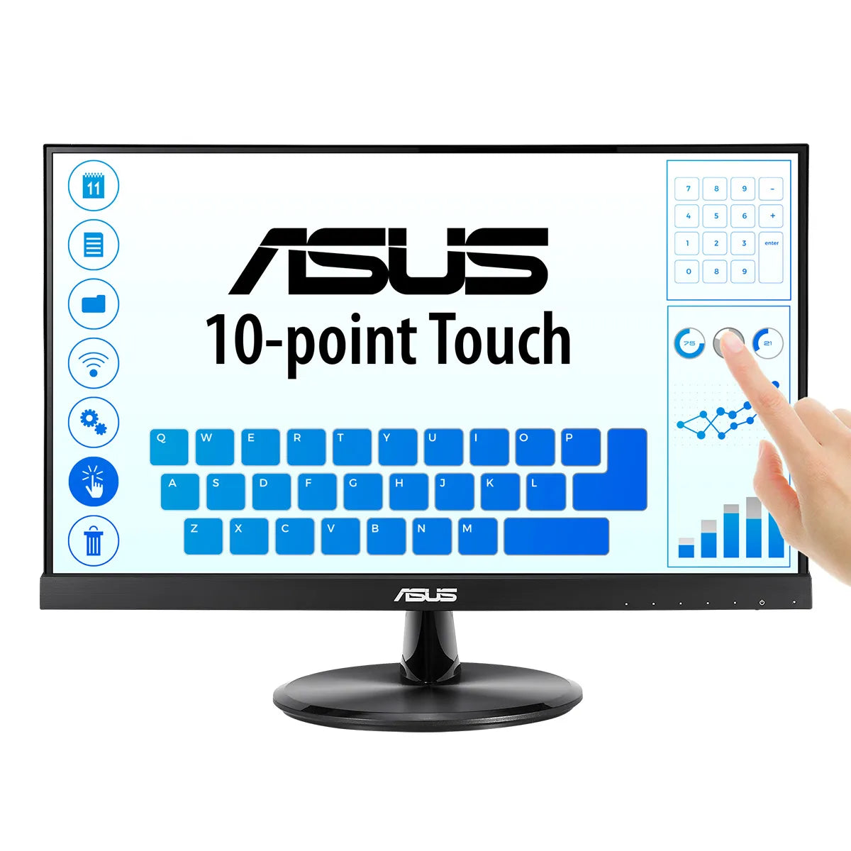 ASUS VT229H|Touch|21.5''|WXGA|TN Panel|60Hz|AR16:9|5ms - GTG|220 NITS|400:1|VA (H90/V60)-|1XVGA|1xHDMI|Vesa WM|