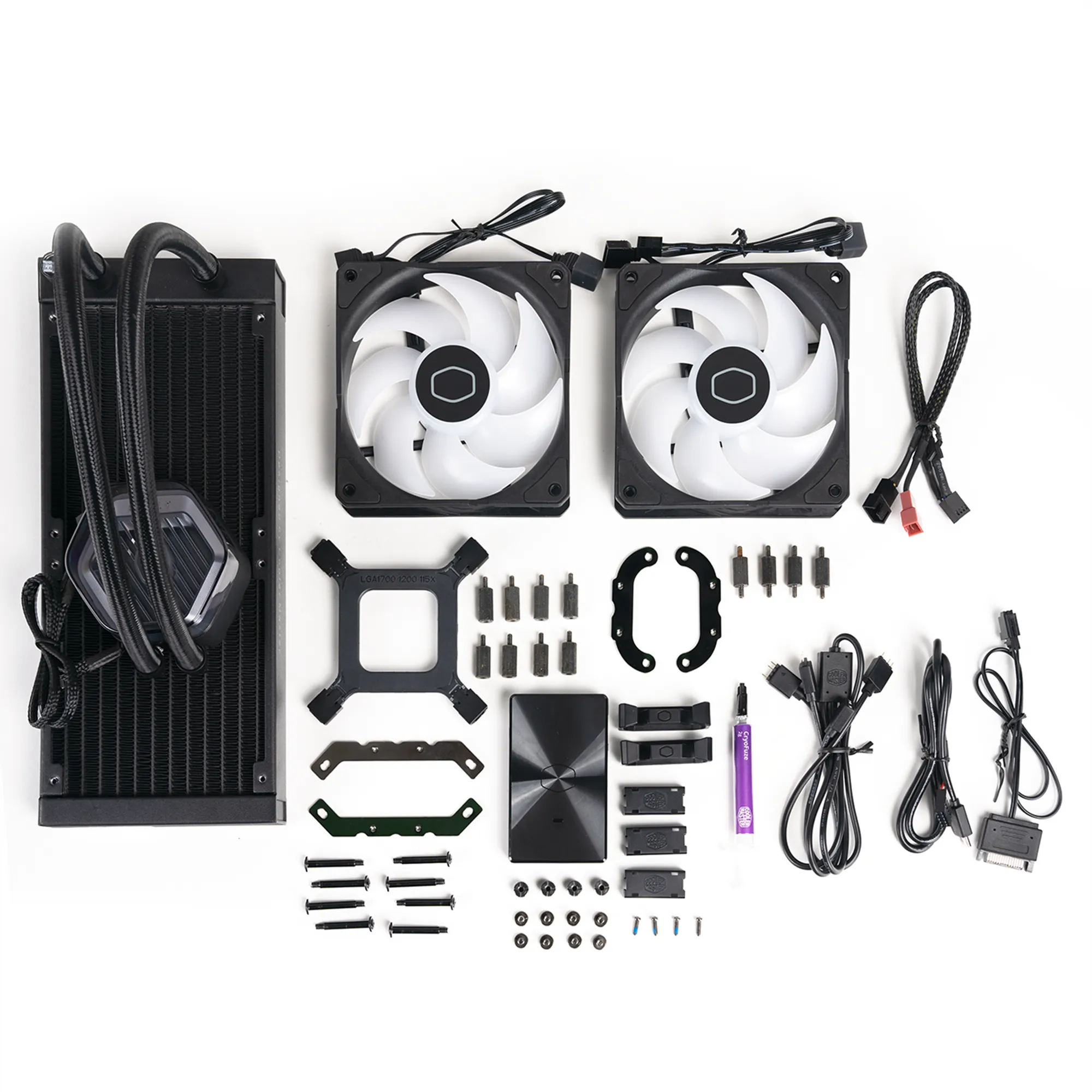 Cooler Master MasterLiquid 240 ATMOS, Liquid cooling kit, 12 cm, 690 RPM, 2500 RPM, 27.2 dB, 70.7 cfm