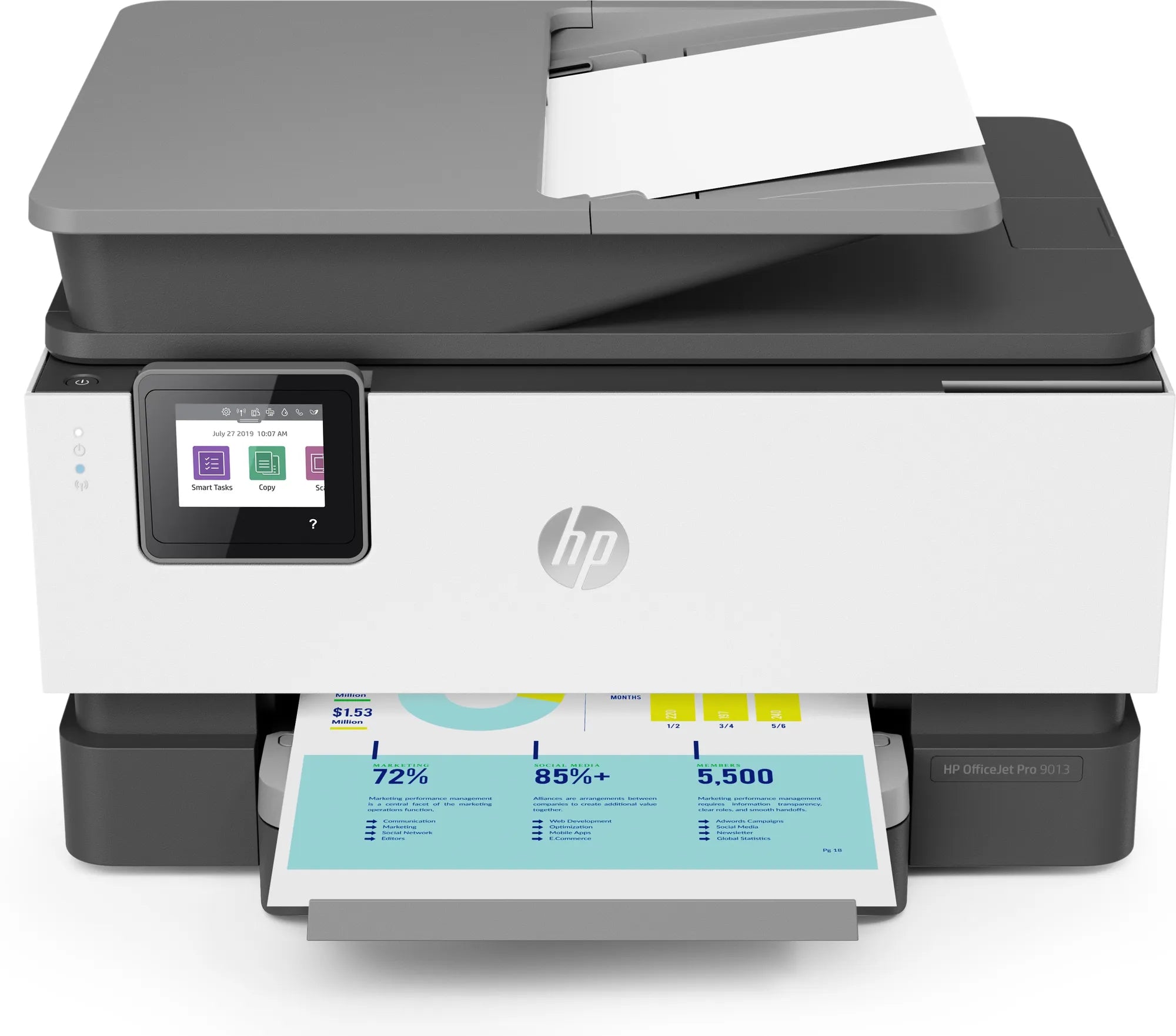 HP OfficeJet Pro 9013, Thermal Inkjet, Colour printing, 4800 x 1200 DPI, A4, Direct printing, Black,Green