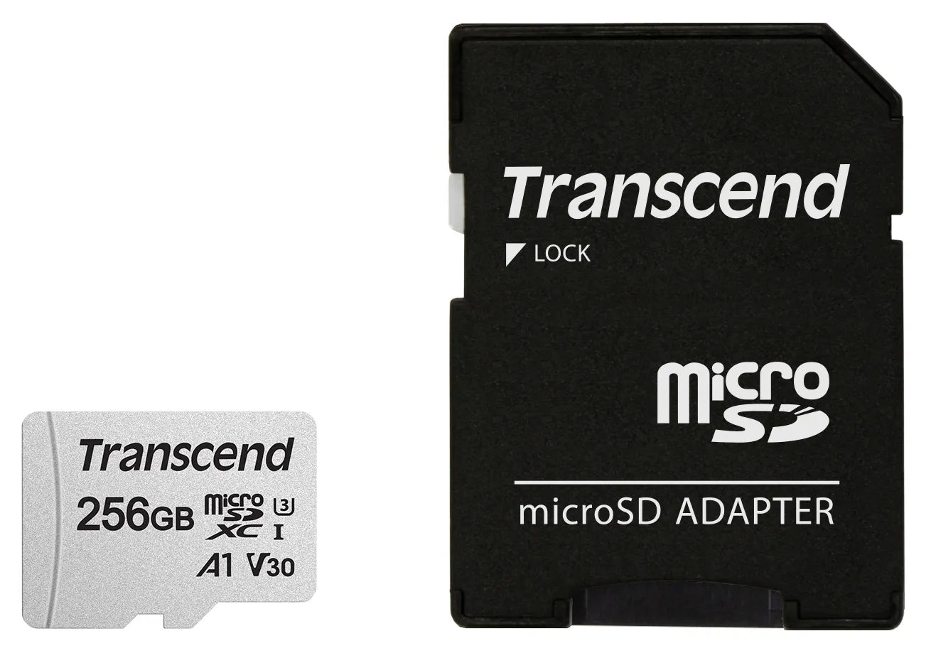 Transcend microSD Card SDXC 300S 256GB with Adapter, 256 GB, MicroSDXC, NAND, 95 MB/s, 40 MB/s, Class 3 (U3)