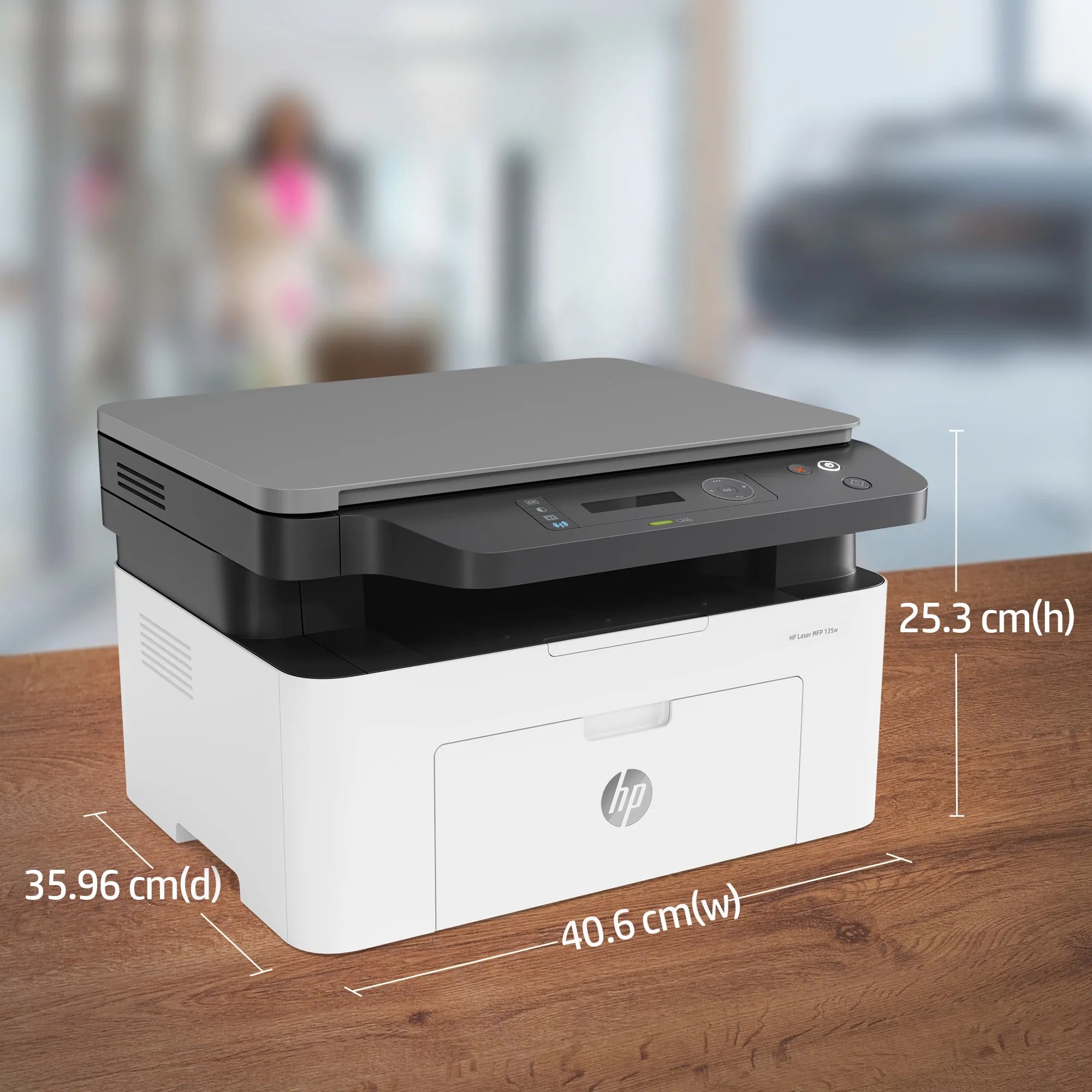 HP Laser MFP 135w, Black and white, Printer for Small medium business, Print, copy, scan, Laser, Mono printing, 1200 x 1200 DPI, Mono copying, A4, Grey, White