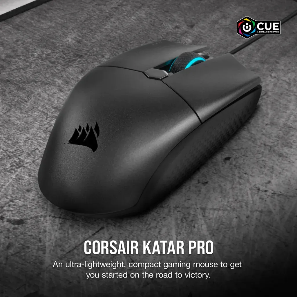 Corsair KATAR PRO, Optical, USB Type-A, 12400 DPI, Black