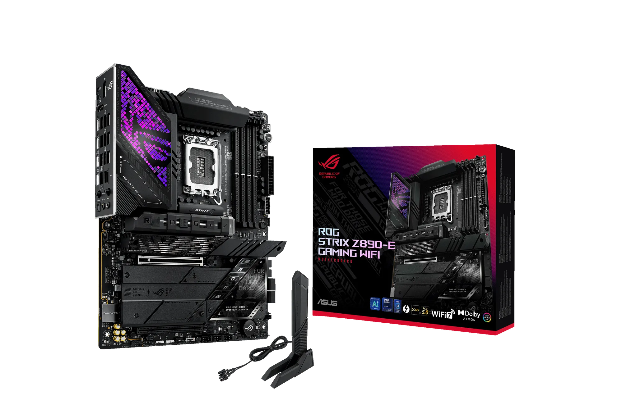 ASUS ROG STRIX Z890-E GAMING WIFI, Intel, LGA 1851 (Socket V1), Intel Core Ultra (Series 2), DDR5-SDRAM, 192 GB, DIMM