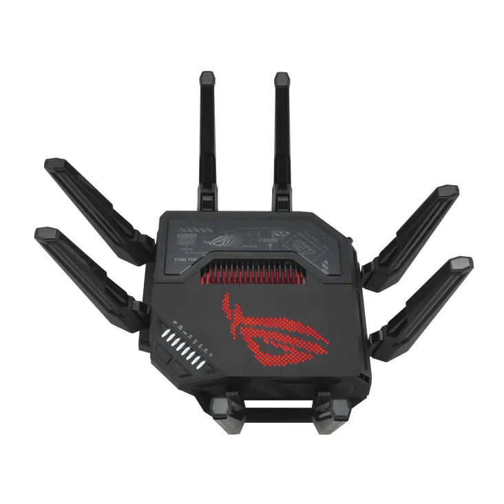 ASUS ROG Rapture GT-BE98, Wi-Fi 7 (802.11be), Quad-band (2.4 GHz / 5 GHz-1 / 5 GHz-2 / 6 GHz), Ethernet LAN, Black, Tabletop router
