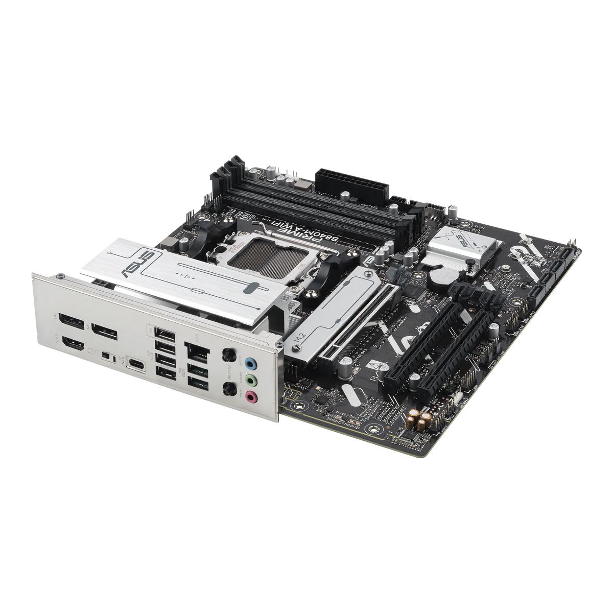 ASUS Motherboard/mATX/AM5/DDR5/4xDIMM/Max.256GB/1xPCIe4x16/2xPCIe3x16/ 3xM.2/4xSATA 6Gb/s/2xDP/1xHDMI/RAID/WIFI 6E