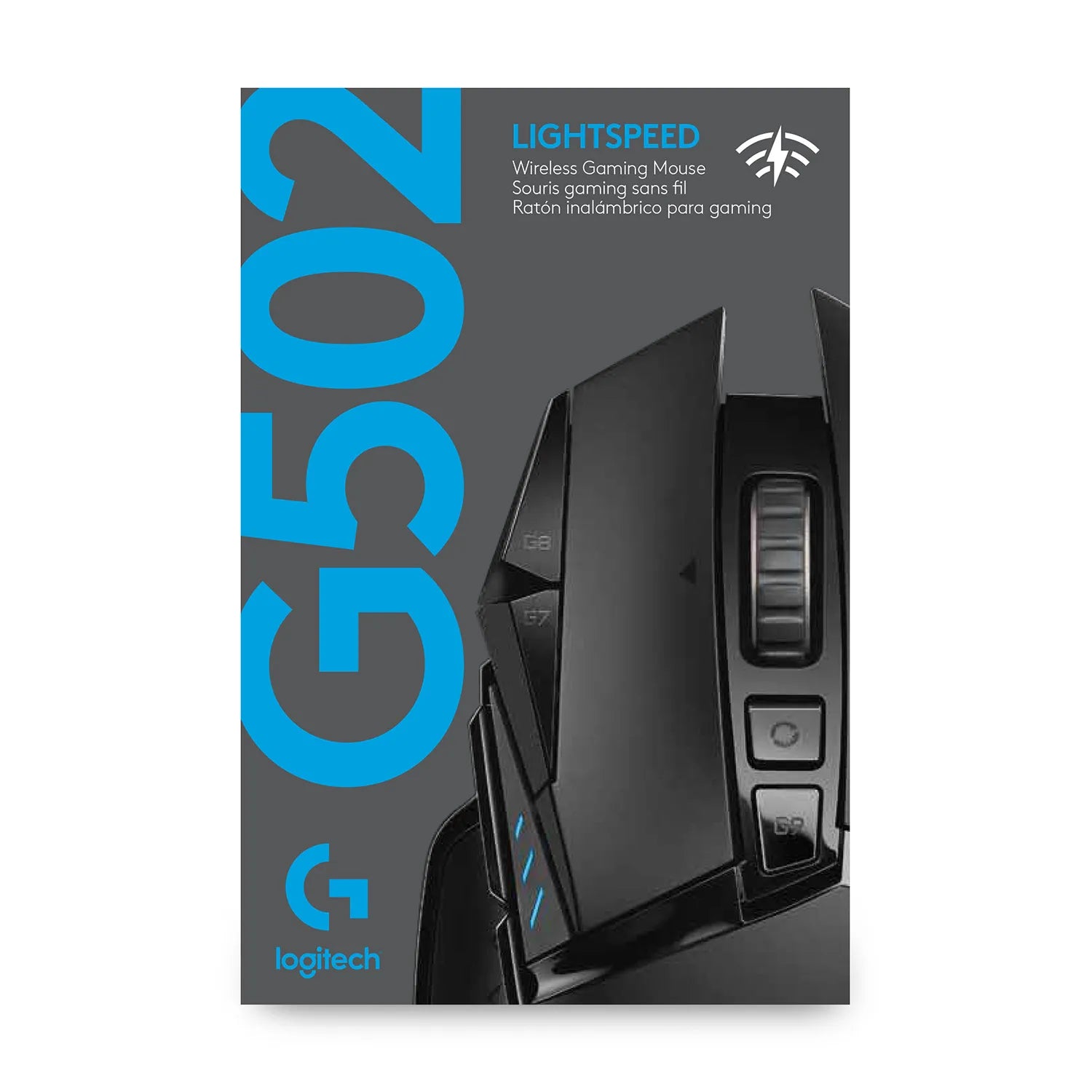 Logitech G G502 LIGHTSPEED Wireless Gaming Mouse, Right-hand, Optical, RF Wireless, 25600 DPI, 1 ms, Black