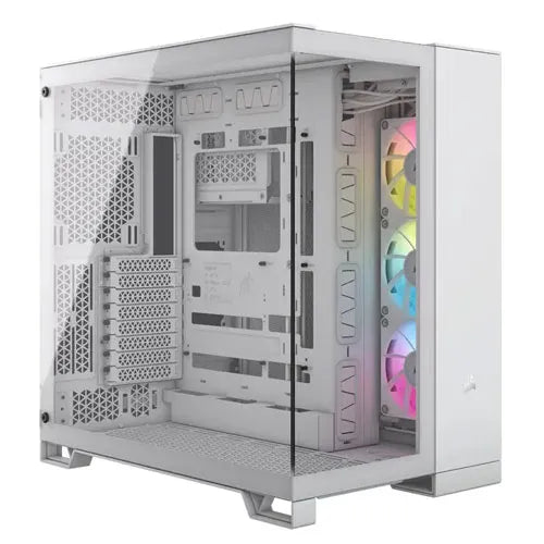 6500X Mid-Tower White Dual Chamber PC Case; 2x 3.5'' |  2x 2.5'' Drive Bays; Up to 360mm Radiator compatible; Supports BTF