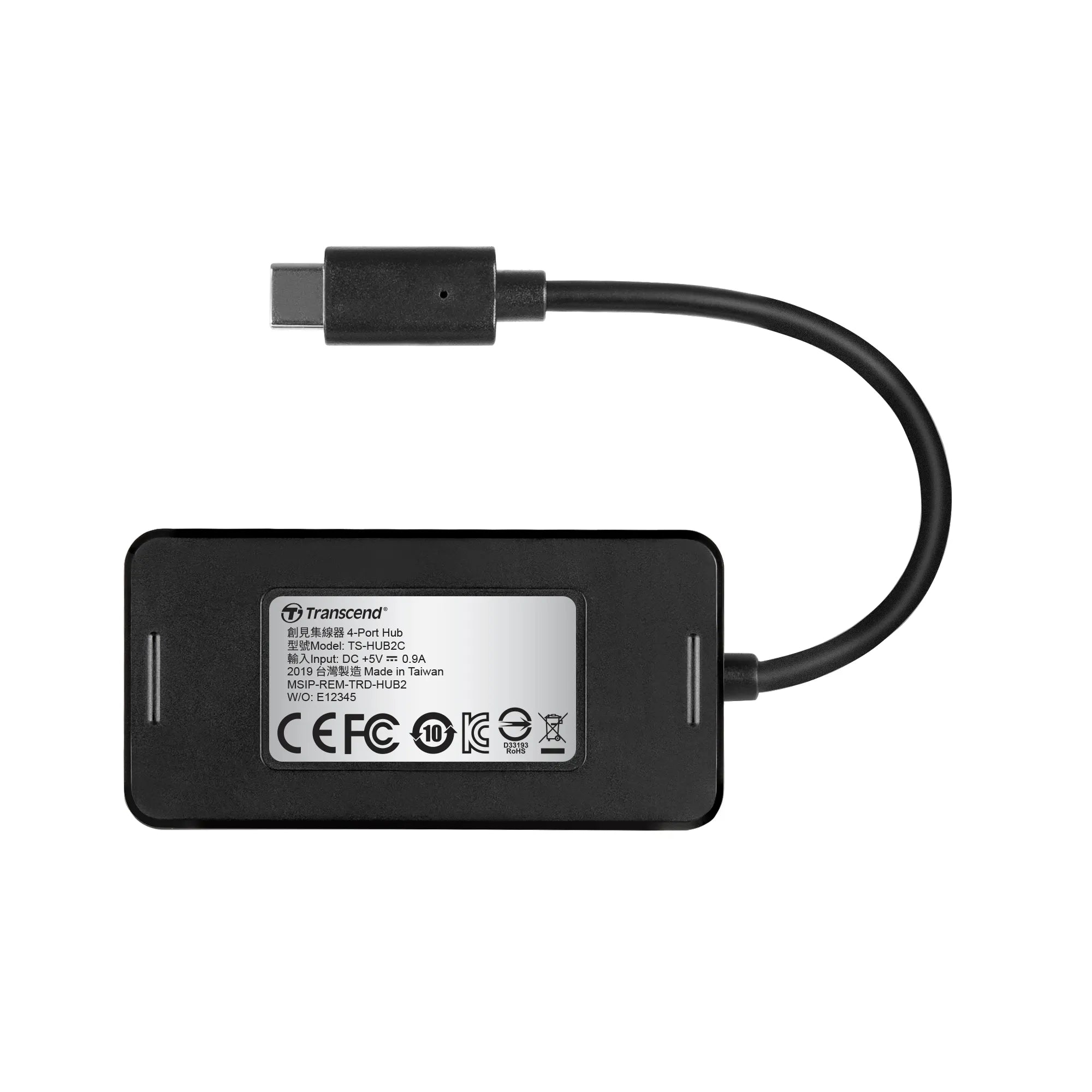 Transcend HUB2C, USB 3.2 Gen 1 (3.1 Gen 1) Type-C, Black, China, CE/FCC/BSMI/KC/RCM/EAC, USB, 5 V