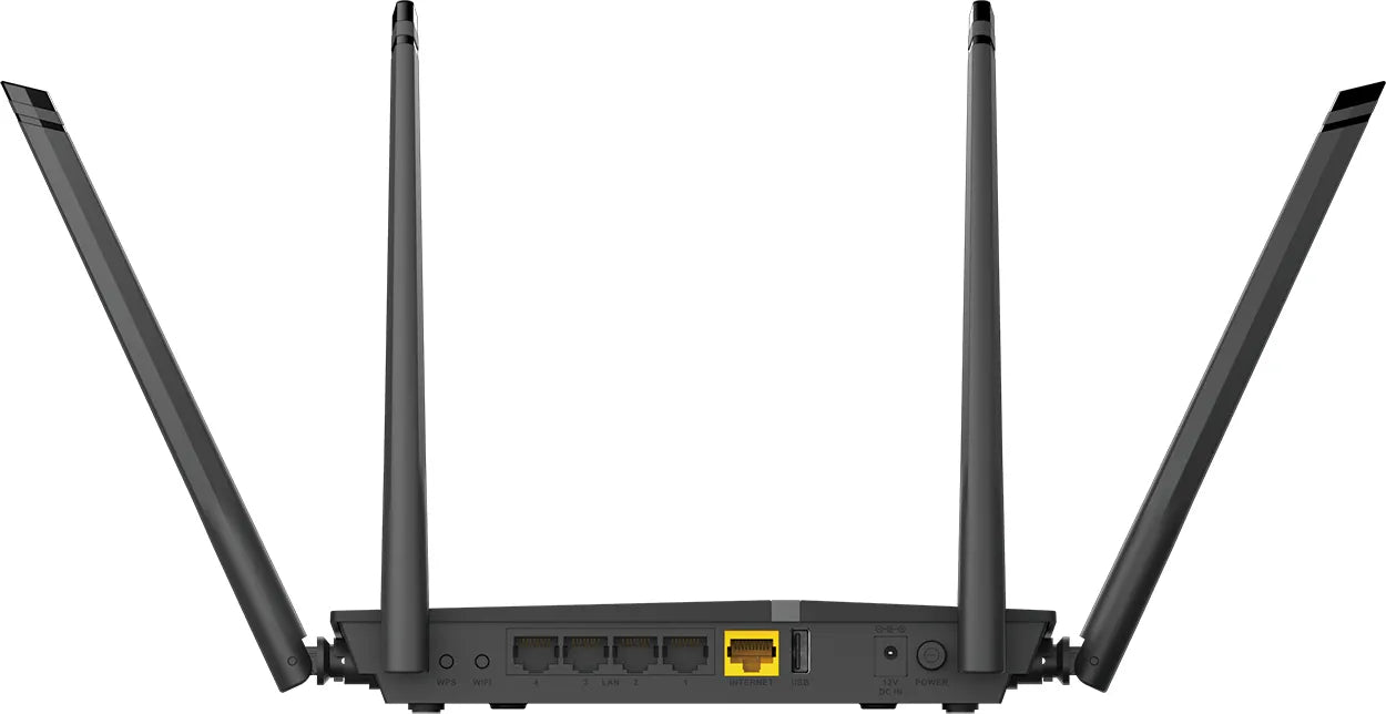 D-Link DIR-825, Wi-Fi 5 (802.11ac), Dual-band (2.4 GHz / 5 GHz), Ethernet LAN, Black, Tabletop router