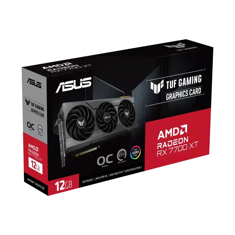 ASUS TUF Gaming TUF-RX7700XT-O12G-GAMING, Radeon RX 7700 XT, 12 GB, GDDR6, 192 bit, 7680 x 4320 pixels, PCI Express 4.0