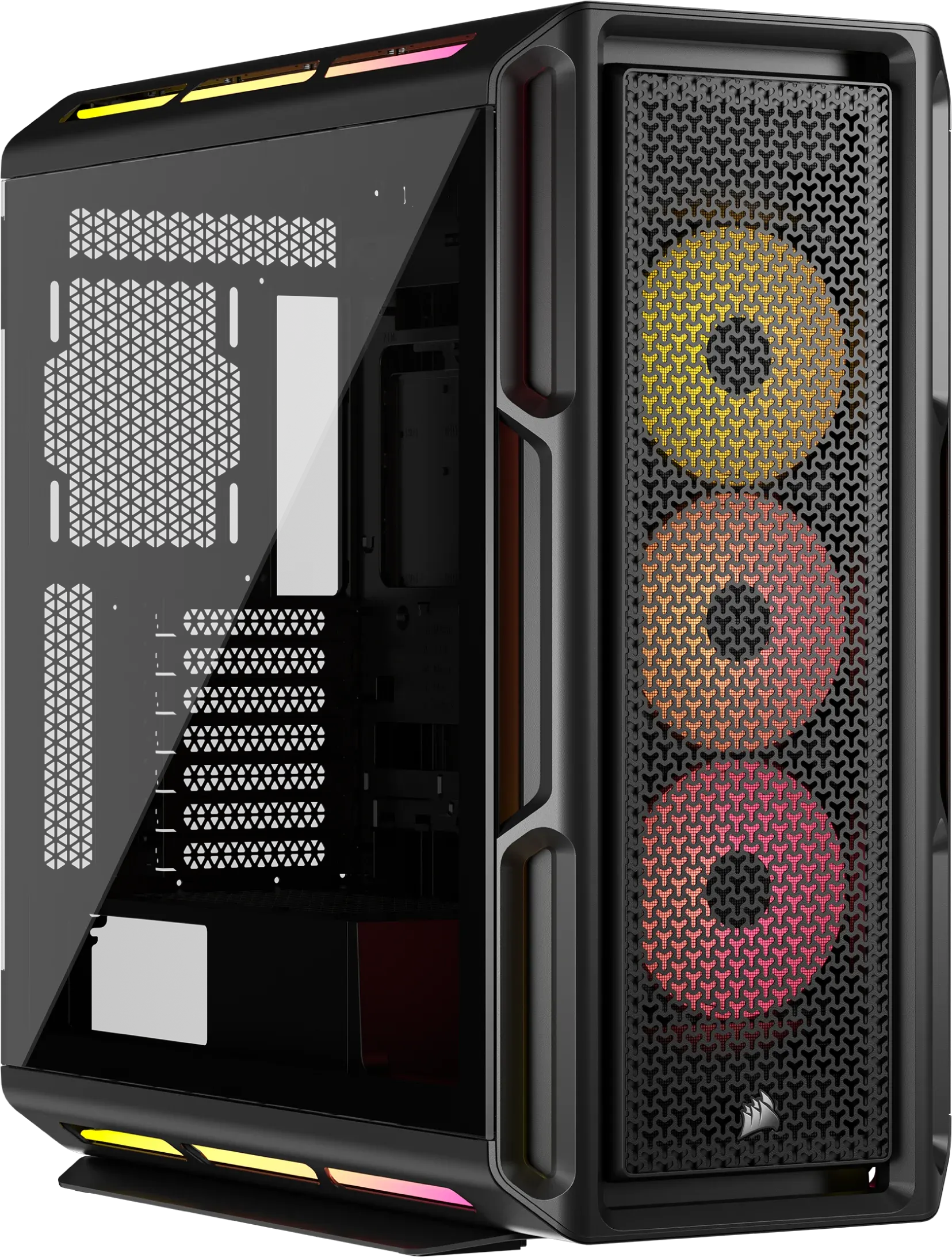 Corsair iCUE LINK 5000T LX RGB, Midi Tower, PC, Black, ATX, EATX, micro ATX, Mini-ITX, Plastic, Steel, Tempered glass, Gaming