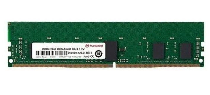 Transcend DDR4-2666 R-DIMM 4GB, 4 GB, 1 x 8 GB, DDR4, 2666 MHz, 288-pin DIMM