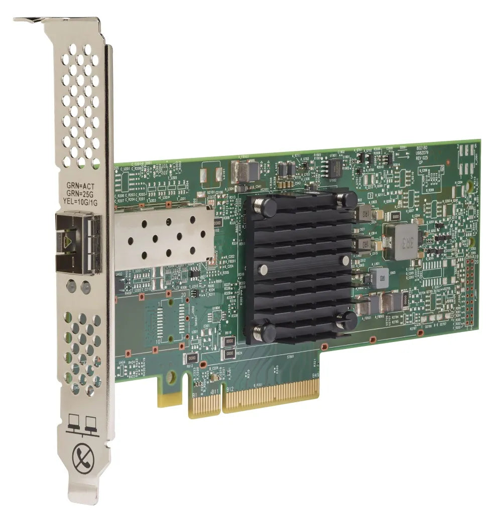 Lenovo Broadcom 57414 10/25GbE SFP28 2-port PCIe, Internal, Wired, PCI Express, Ethernet, Green, Metallic