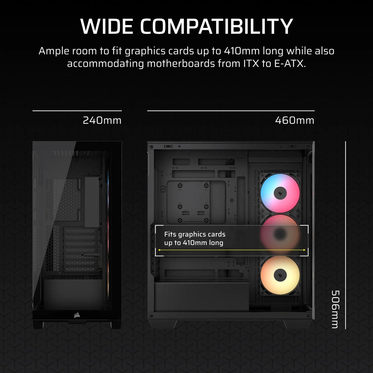 3500X RS-R ARGB Tempered Glass Mid-Tower PC Case; Black