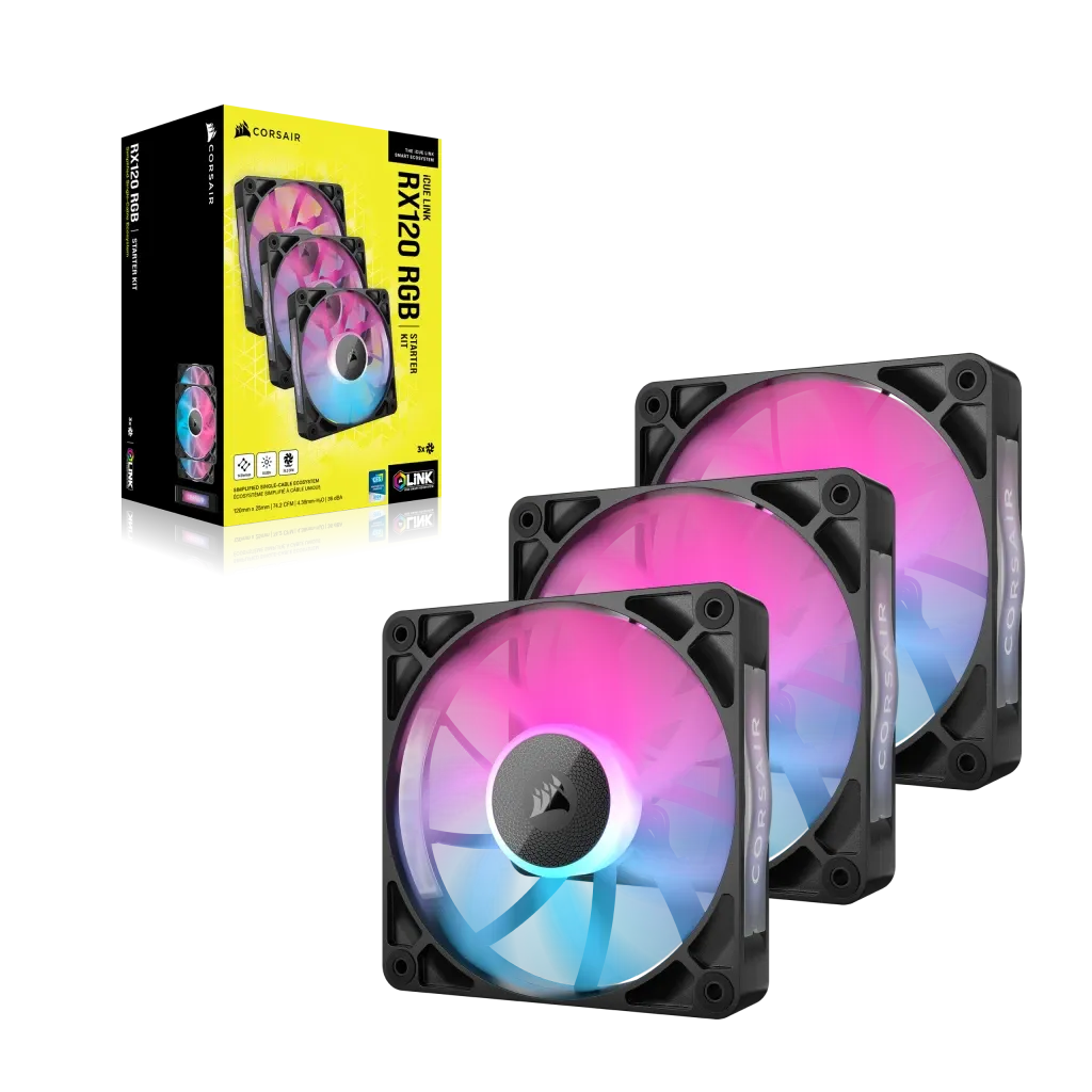 Corsair iCUE LINK RX120 RGB, Fan, 12 cm, 400 RPM, 2100 RPM, 36 dB, 73.5 cfm