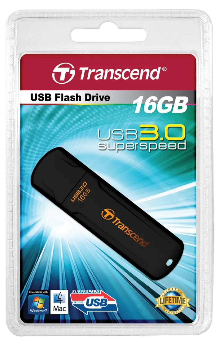 Transcend JetFlash JetFlash 700 16GB, 16 GB, USB Type-A, 3.2 Gen 1 (3.1 Gen 1), Cap, 8.5 g, Black