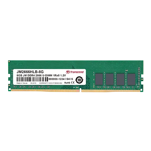 Transcend JetRam DDR4-2666 U-DIMM 8GB, 8 GB, 1 x 8 GB, DDR4, 2666 MHz, 288-pin DIMM