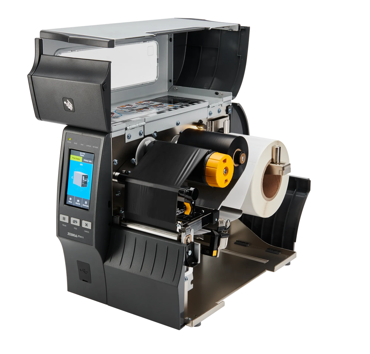 TT Printer ZT411; 4''; 203 dpi; Euro and UK cord; Serial; USB; 10/100 Ethernet; Bluetooth 4.1/MFi; USB Host; EZPL