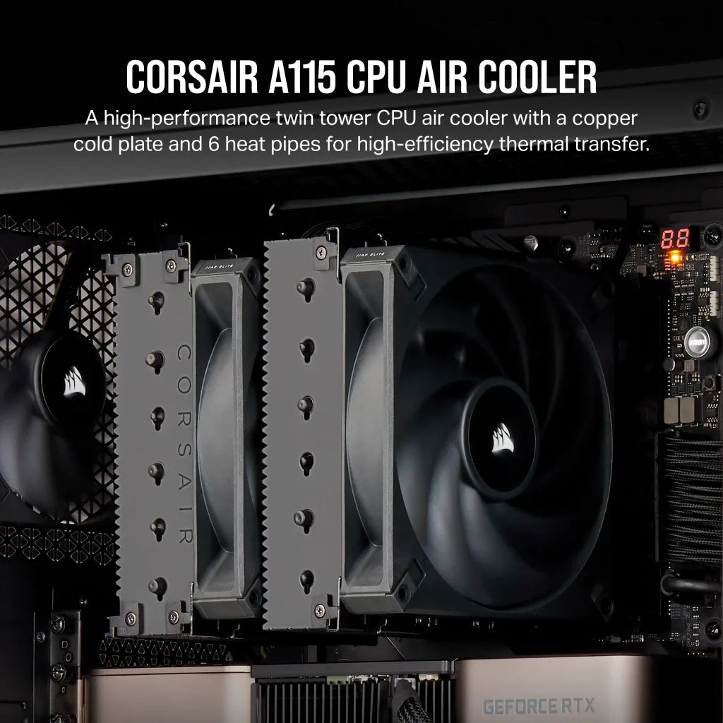 Corsair AF ELITE A115, Air cooler, 14 cm, 400 RPM, 1600 RPM, 33.9 dB, 84.5 cfm