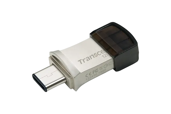 Transcend JetFlash 890 64GB, 128 GB, USB Type-A / USB Type-C, 3.2 Gen 1 (3.1 Gen 1), Cap, 3 g, Black, Silver