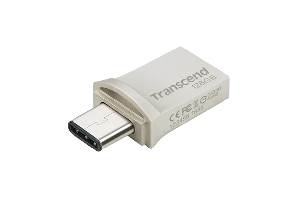 Transcend JetFlash 890 64GB, 128 GB, USB Type-A / USB Type-C, 3.2 Gen 1 (3.1 Gen 1), Cap, 3 g, Black, Silver