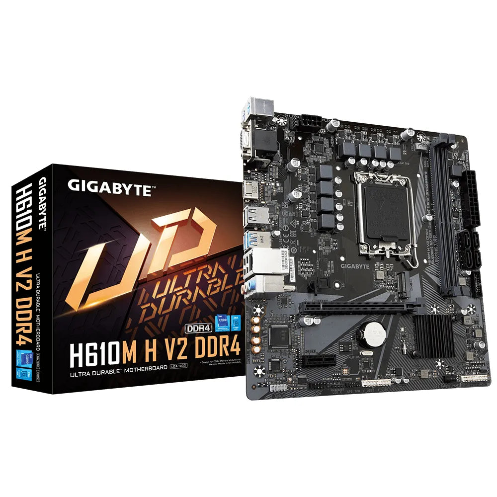 Gigabyte H610M H V2 DDR4, Intel, LGA 1700, Intel® Celeron®, Intel® Core™ i3, Intel® Core™ i5, Intel® Core™ i7, Intel® Core™ i9,..., DDR4-SDRAM, 64 GB, DIMM