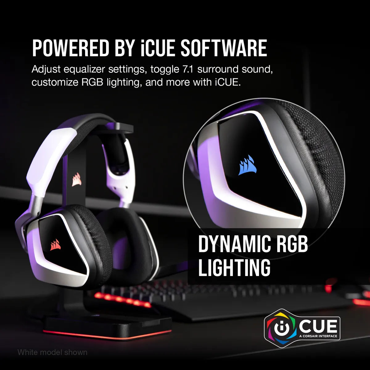 Corsair VOID RGB ELITE, Headset, Head-band, Gaming, Black, Binaural, Rotary