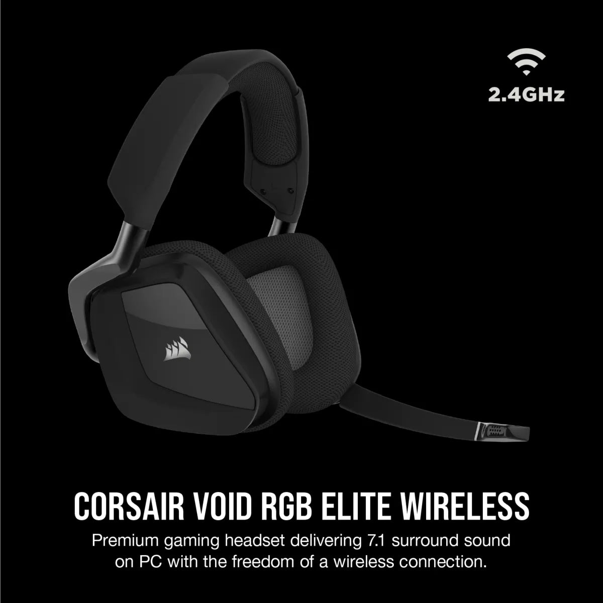 Corsair VOID RGB ELITE, Headset, Head-band, Gaming, Black, Binaural, Rotary