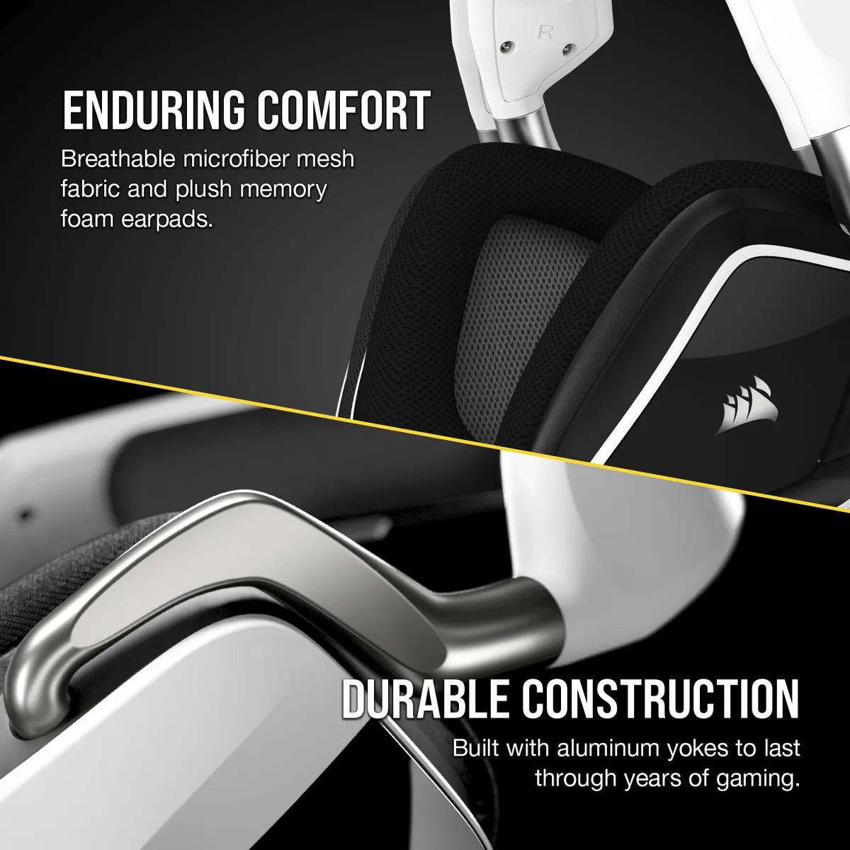 Corsair VOID RGB ELITE Wireless, Headset, Head-band, Gaming, Black,White, Binaural, 7.1 Surround Sound