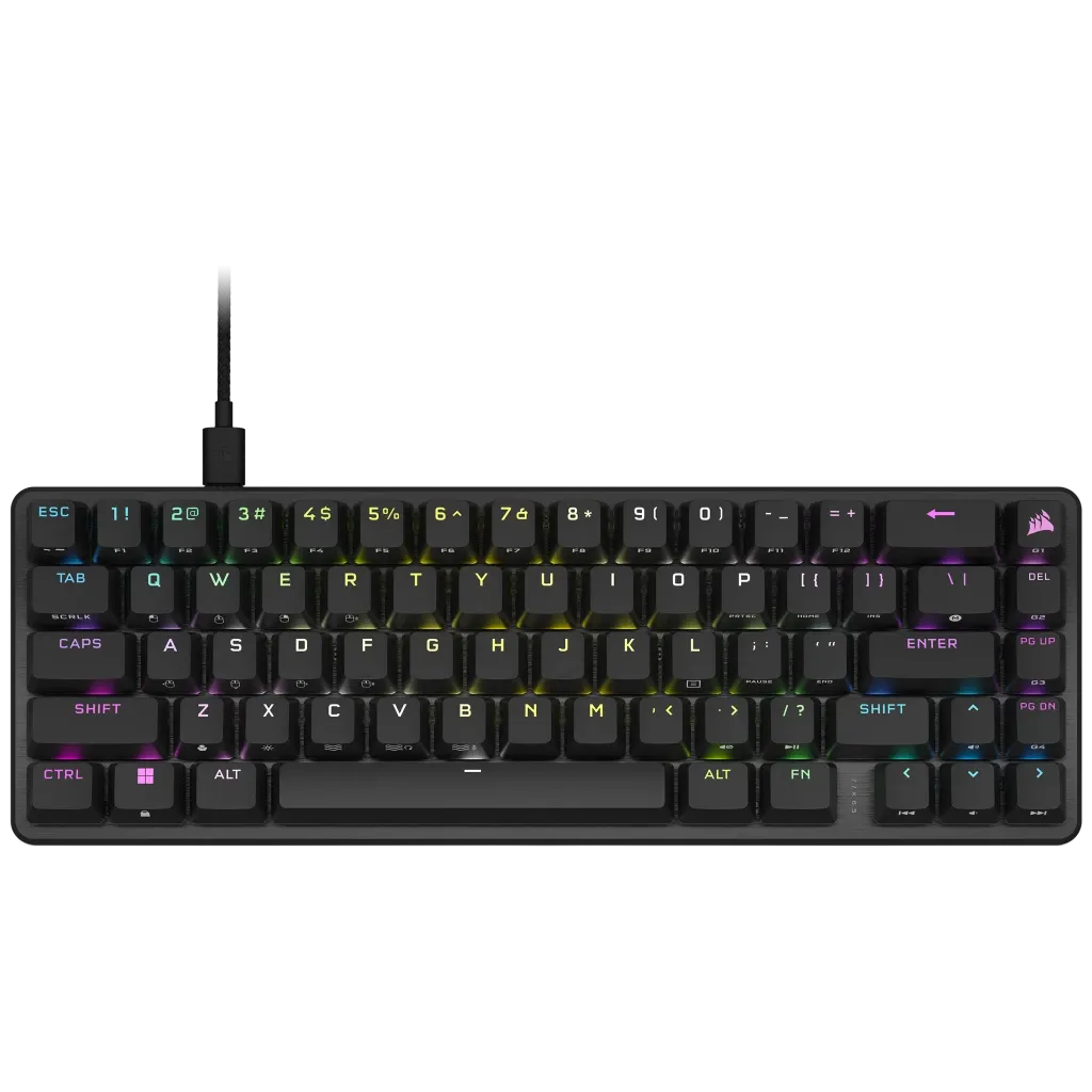 Corsair K65 PRO MINI, Wired, USB, Opto-mechanical key switch, QWERTY, RGB LED, Black