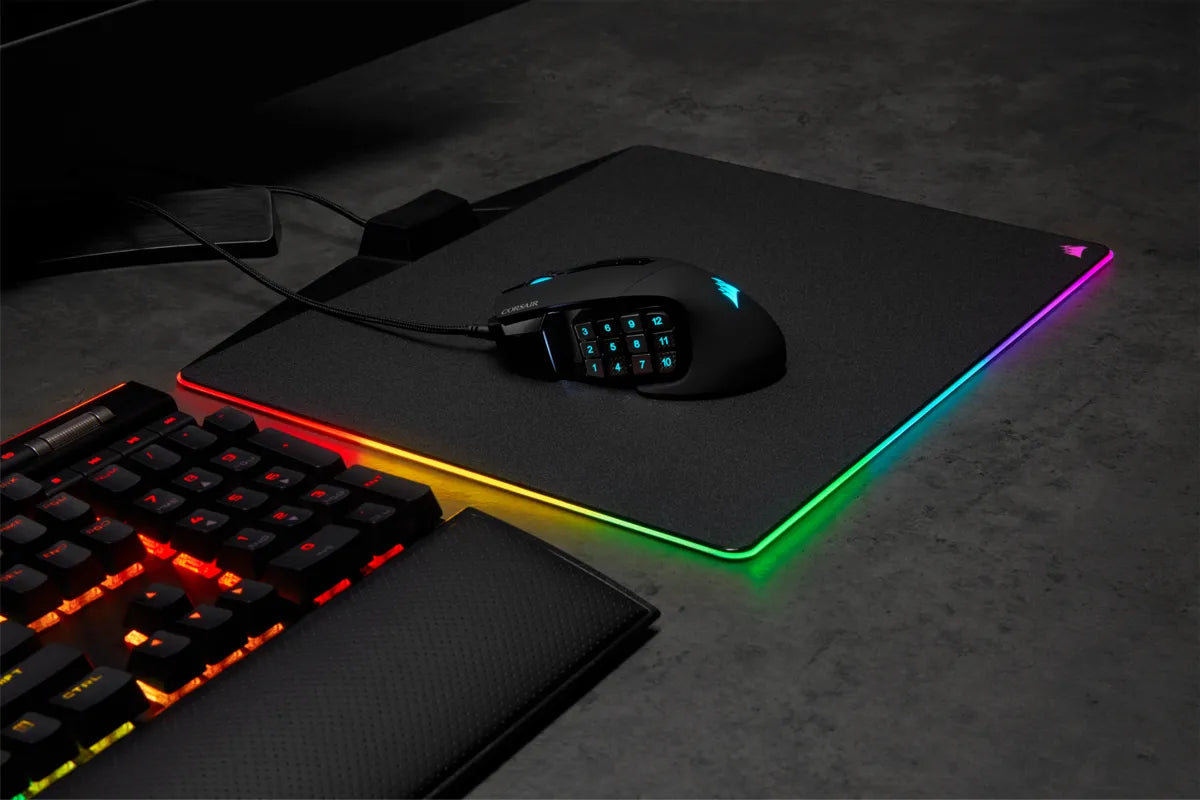 Corsair SCIMITAR RGB ELITE, Right-hand, Optical, USB, 18000 DPI, Black