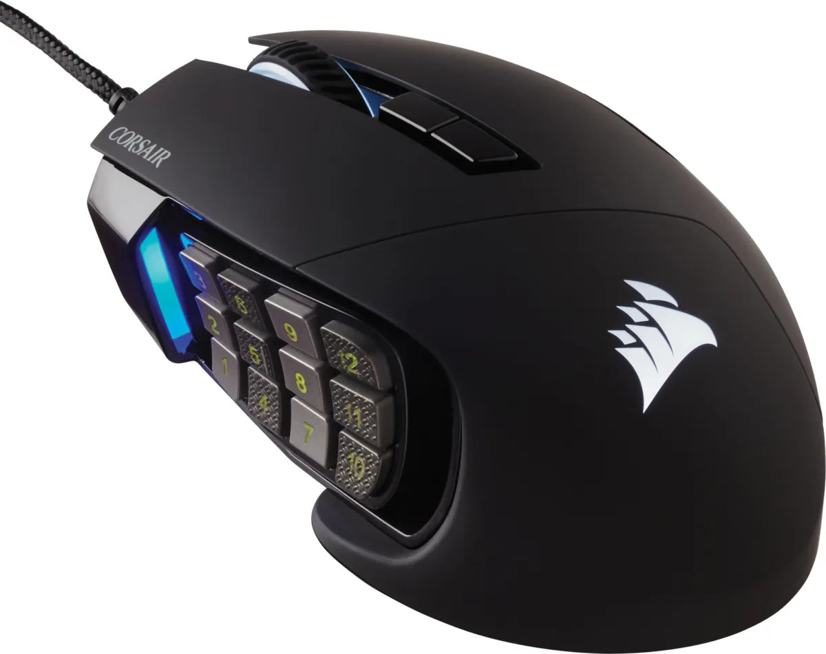 Corsair SCIMITAR RGB ELITE, Right-hand, Optical, USB, 18000 DPI, Black