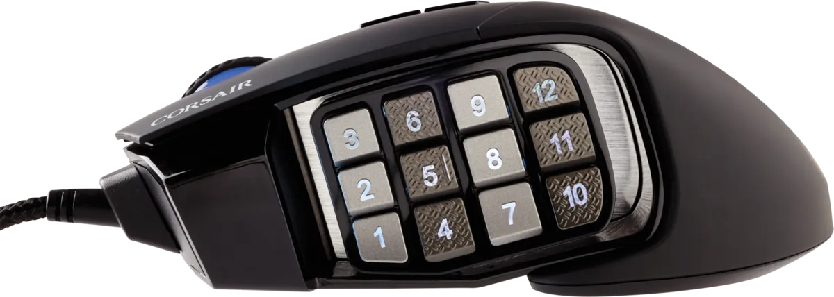 Corsair SCIMITAR RGB ELITE, Right-hand, Optical, USB Type-A, 18000 DPI, Black